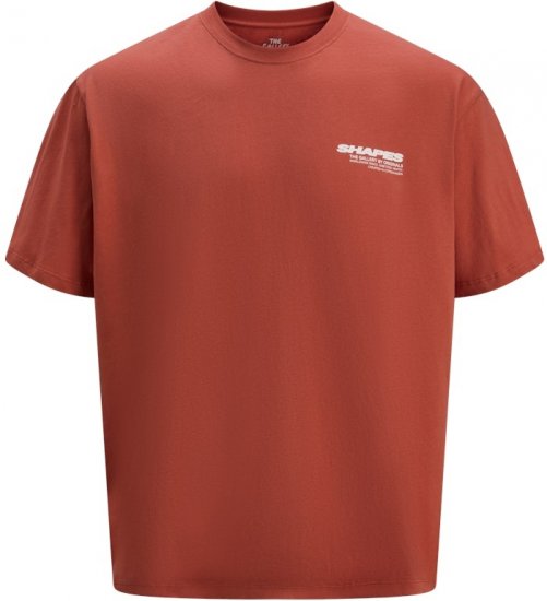 Jack & Jones Fold Crew Neck T-Shirt Red - Magliette - Magliette Uomo Taglie Forti