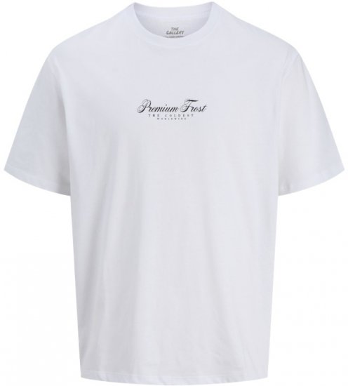 Jack & Jones Marina Crew Neck T-Shirt Bright White/Premium Frost - Magliette - Magliette Uomo Taglie Forti
