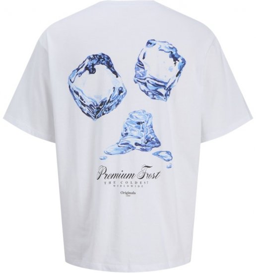 Jack & Jones Marina Crew Neck T-Shirt Bright White/Premium Frost - Magliette - Magliette Uomo Taglie Forti