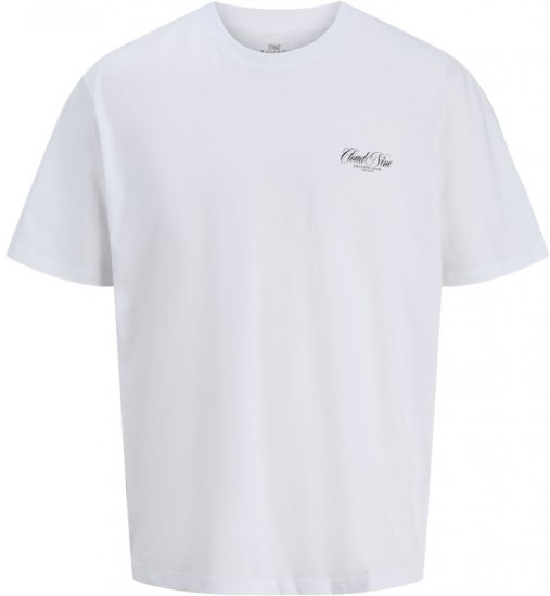 Jack & Jones Marina Crew Neck T-Shirt Bright White/Cloud Nine - Magliette - Magliette Uomo Taglie Forti