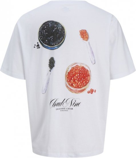 Jack & Jones Marina Crew Neck T-Shirt Bright White/Cloud Nine - Magliette - Magliette Uomo Taglie Forti