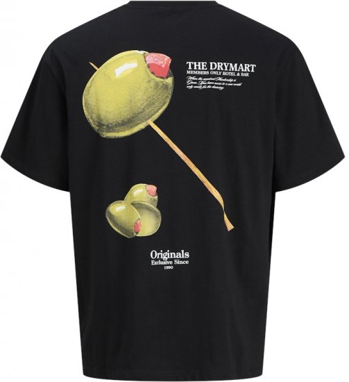 Jack & Jones Marina Crew Neck T-Shirt Black - Magliette - Magliette Uomo Taglie Forti