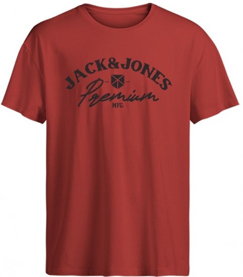 Jack & Jones Blurobar Crew Neck T-Shirt Red - Magliette - Magliette Uomo Taglie Forti