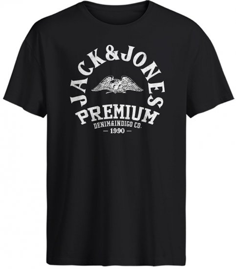 Jack & Jones Blurobar Crew Neck T-Shirt Black Beauty - Magliette - Magliette Uomo Taglie Forti