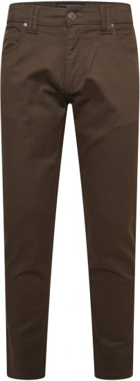 Kam Jeans 265 5 Pocket Weave Stretch Pants Brown - Jeans & Pantaloni - Jeans & Pantaloni Uomo Taglie Forti