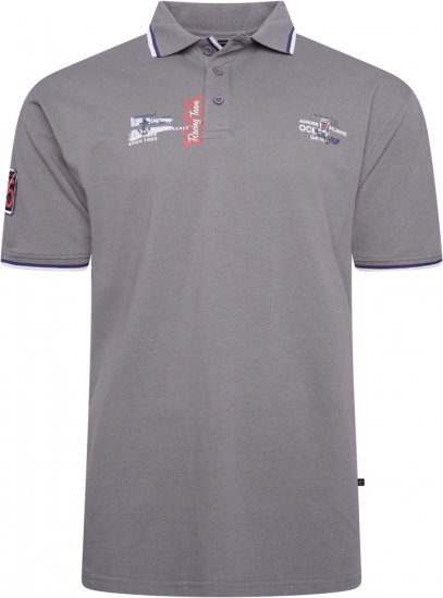 Kam Jeans 5512 1985 Racing Team Polo Shadow Grey - Polo - Polo Uomo Taglie Forti