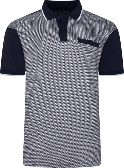 Kam Jeans 5518 Smart Mini Geo-Print Polo Navy - Polo - Polo Uomo Taglie Forti