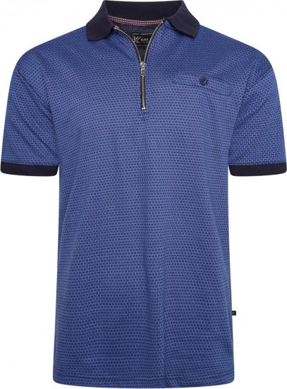 Kam Jeans 5520 Dobby Weaved Polo Victoria Blue - Polo - Polo Uomo Taglie Forti