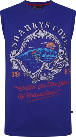 Kam Jeans 5762 Sharkeys Cove Vest Sleeveless T-Shirt Sea Surf Blue - Magliette - Magliette Uomo Taglie Forti
