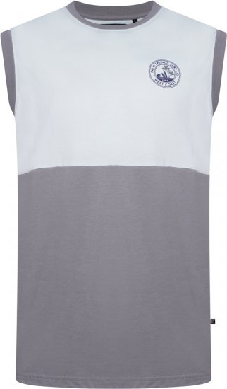 Kam Jeans 5764 Palm Springs Vest Sleeveless T-Shirt Griffin Grey - Magliette - Magliette Uomo Taglie Forti