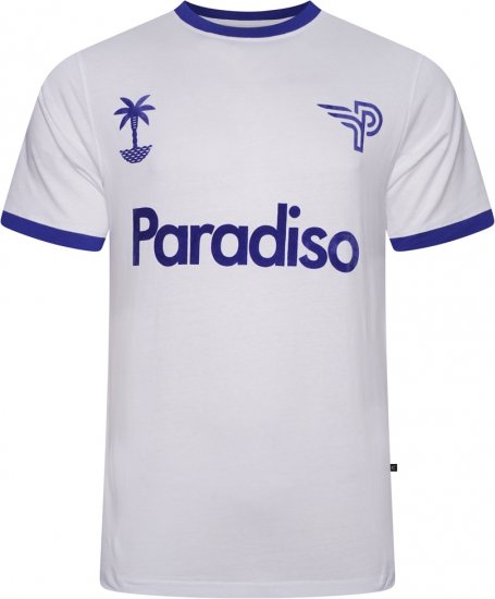 Kam Jeans 5768 Paradiso Print T-Shirt Bright White - Magliette - Magliette Uomo Taglie Forti