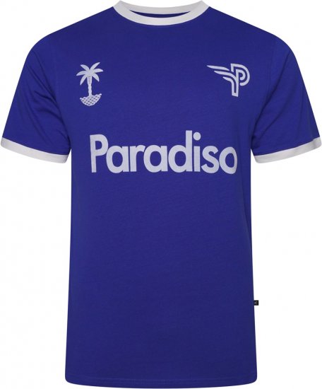 Kam Jeans 5768 Paradiso Print T-Shirt Surf Blue - Magliette - Magliette Uomo Taglie Forti