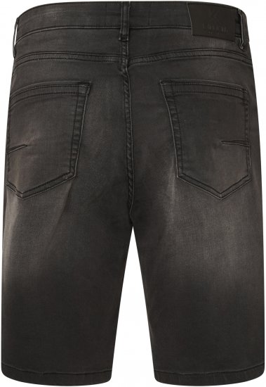 Kam Jeans NUNEZ2 Knitted Denim Stretch Shorts Charcoal - Shorts - Pantaloncini Uomo Taglie Forti