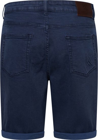 Kam Jeans Onana Embossed Wash Denim Shorts Smokey Blue - Shorts - Pantaloncini Uomo Taglie Forti