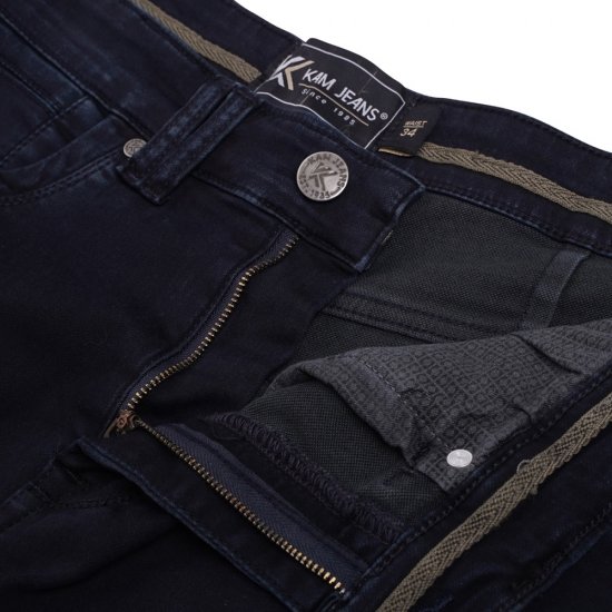 Kam Jeans Pepe Knitted Denim Shorts Blue-Black - Shorts - Pantaloncini Uomo Taglie Forti
