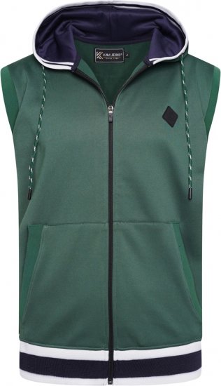 Kam Jeans TS005 Retro Tracky Set (Shorts/Sleeveless Hoodie) Racing Green - Tute da ginnastica - 