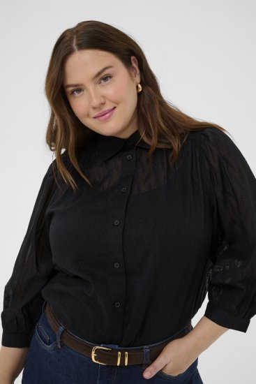 Kaffe Curve Gabby Camicia con maniche accorciate Nero - Camicie - 