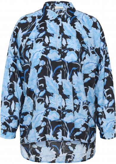 Kaffe Curve Sasja Camicia a maniche lunghe Blue Snake Flower - Camicie e tuniche - 