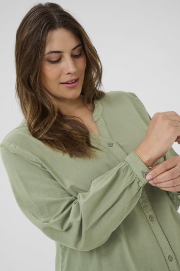 Kaffe Curve Nana Camicia a maniche lunghe Verde - Camicie e tuniche - 