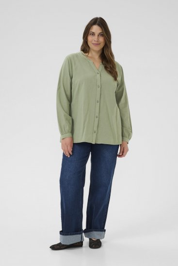 Kaffe Curve Nana Camicia a maniche lunghe Verde - Camicie e tuniche - 