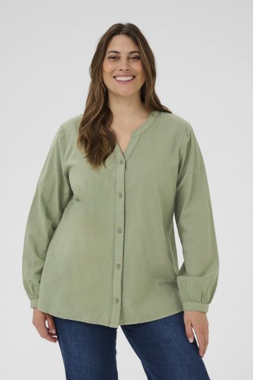 Kaffe Curve Nana Camicia a maniche lunghe Verde - Camicie e tuniche - 