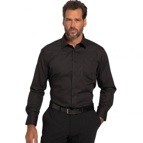 JP1880 Shirt Business Modern Fit Long Sleeve Non-Iron Black TALL - ABBIGLIAMENTO UOMO MT-6XLT - Taglie Tall Uomo