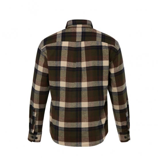 JP1880 Shirt Flannel Long Sleeve Dark Brown TALL - ABBIGLIAMENTO UOMO MT-6XLT - Taglie Tall Uomo