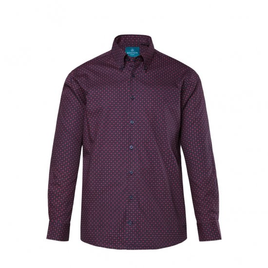 Boston Park Shirt Long Sleeve Navy Blue - Camicie - Camicie Taglie Forti Uomo