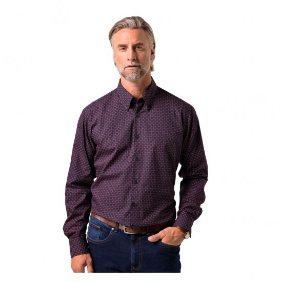 Boston Park Shirt Long Sleeve Navy Blue - Camicie - Camicie Taglie Forti Uomo