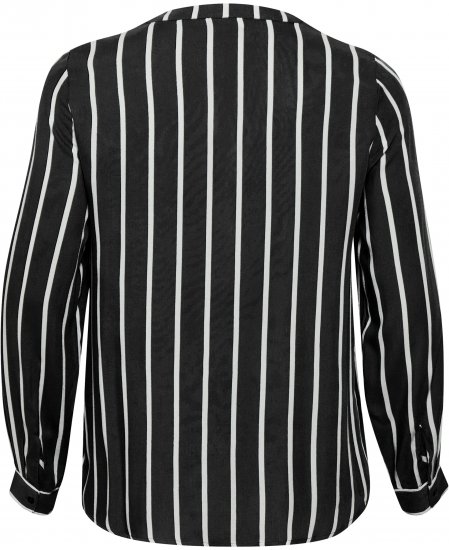 Kaffe Curve Sida Blusa Nero/Gesso A Righe - Camicie e tuniche - 