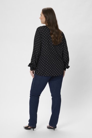 Kaffe Curve Joy Blusa Nero/Bianco A Pois - Camicie e tuniche - 