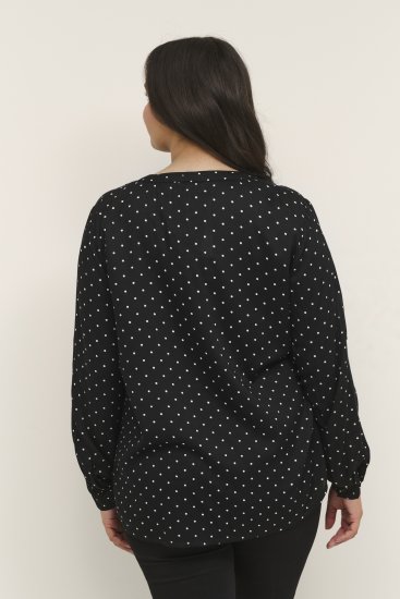 Kaffe Curve Joy Blusa Nero/Bianco A Pois - Camicie e tuniche - 