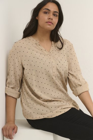 Kaffe Curve Joy Blusa Nomad/Nero A Pois - Camicie e tuniche - 