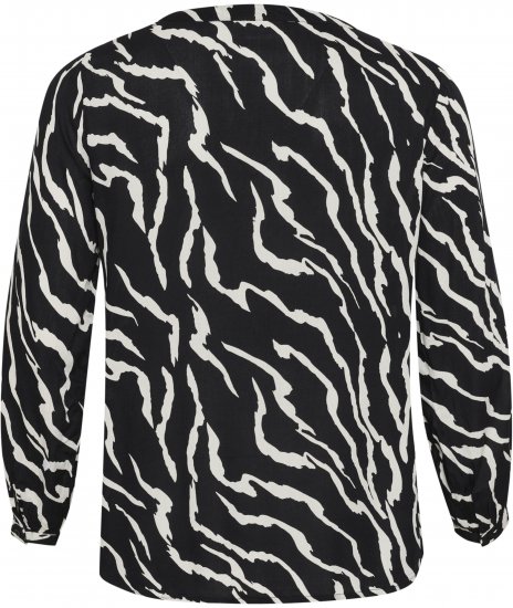 Kaffe Curve Mirta Tilly Blusa Nero/Antique Stampa Zebra - Camicie e tuniche - 