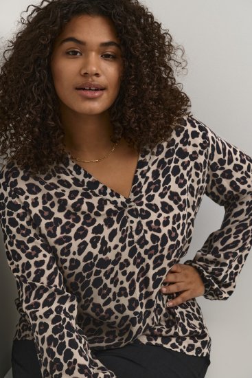 Kaffe Curve Mirta Tilly Blusa Stampa Leopardo - Camicie e tuniche - 