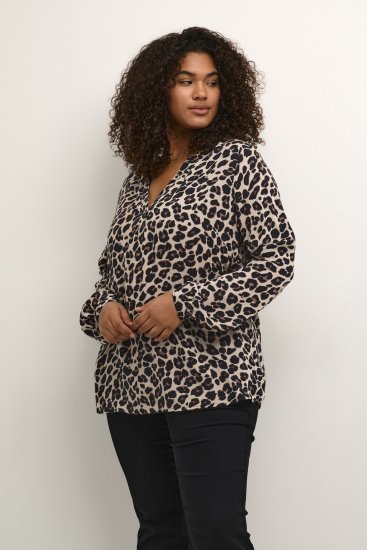 Kaffe Curve Mirta Tilly Blusa Stampa Leopardo - Camicie e tuniche - 