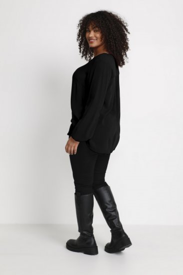 Kaffe Curve Ami Manica lunga Blusa Nero profondo - T-shirt - 