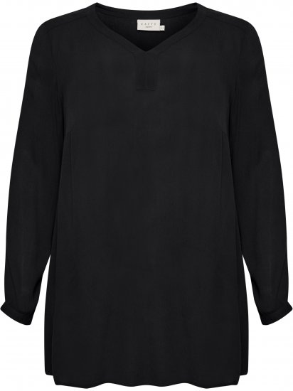 Kaffe Curve Ami Manica lunga Tunica Nero profondo - T-shirt - 