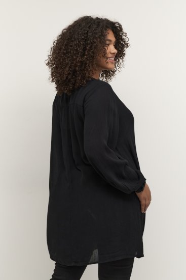 Kaffe Curve Ami Manica lunga Tunica Nero profondo - T-shirt - 