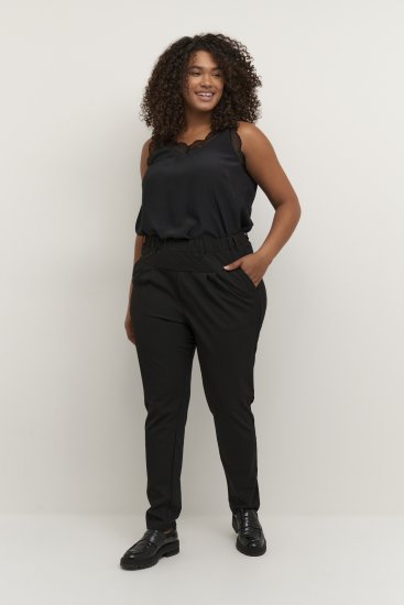 Kaffe Curve Jia Pantaloni Nero profondo - Jeans & Pantaloni Donna Taglie Comode – Plus Size - 