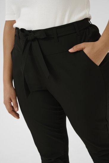 Kaffe Curve Jia Pantaloni con cintura Nero profondo - Jeans & Pantaloni Donna Taglie Comode – Plus Size - 