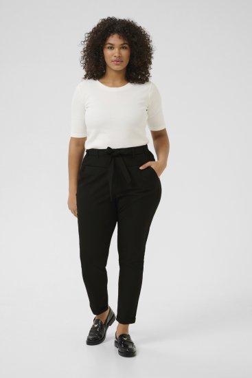 Kaffe Curve Jia Pantaloni con cintura Nero profondo - Jeans & Pantaloni Donna Taglie Comode – Plus Size - 