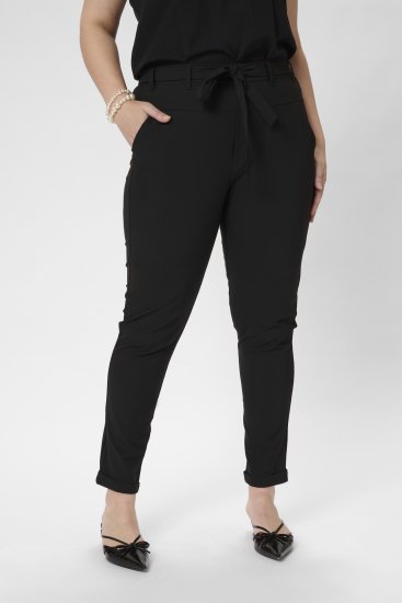 Kaffe Curve Jia Pantaloni con cintura Nero profondo - Jeans & Pantaloni Donna Taglie Comode – Plus Size - 