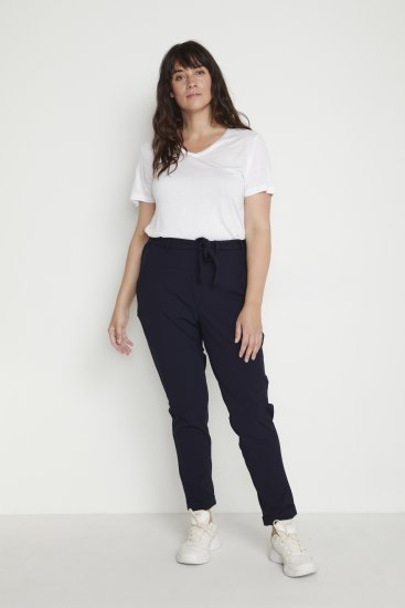 Kaffe Curve Jia Pantaloni con cintura Blu navy notte - Jeans & Pantaloni Donna Taglie Comode – Plus Size - 