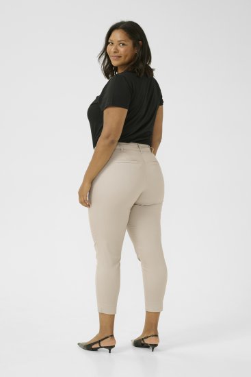 Kaffe Curve Leana Pantaloni Chino 7/8 Grigio Piuma - Jeans & Pantaloni Donna Taglie Comode – Plus Size - 