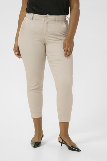 Kaffe Curve Leana Pantaloni Chino 7/8 Grigio Piuma - Jeans & Pantaloni Donna Taglie Comode – Plus Size - 