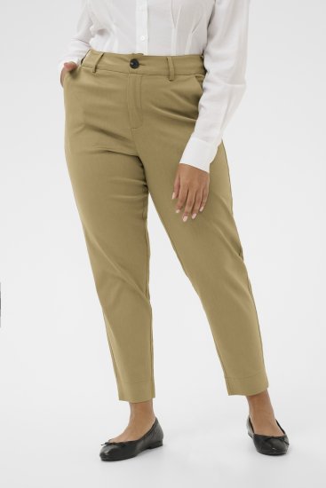 Kaffe Curve Leana Pantaloni Chino 7/8 Rovere Pietrificato - Jeans & Pantaloni Donna Taglie Comode – Plus Size - 