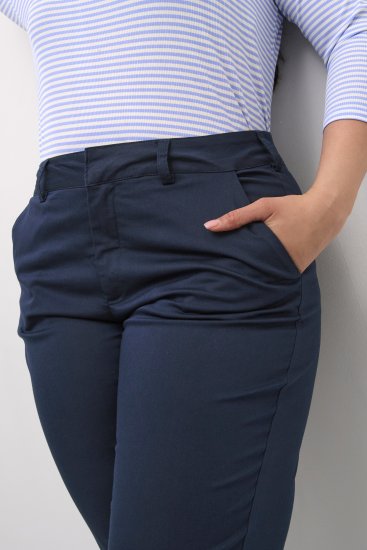 Kaffe Curve Leana Pantaloni Chino 7/8 Blu Marino Mezzanotte - Jeans & Pantaloni Donna Taglie Comode – Plus Size - 