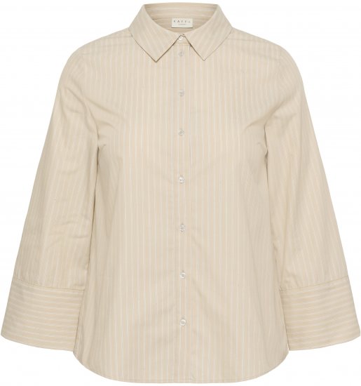 Kaffe Curve Josa Shirt Feather Grey Stripe - Camicie - 