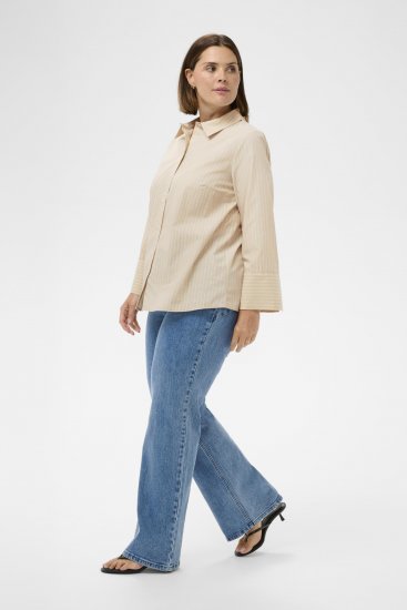 Kaffe Curve Josa Shirt Feather Grey Stripe - Camicie - 